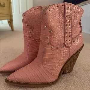Pink Rhinestone Cowgirl Boots